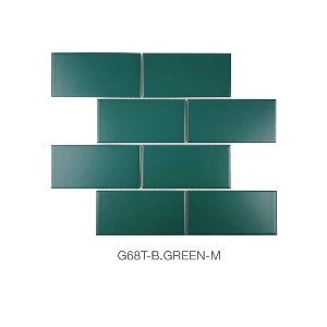 G68T-B.GREEN-M/278X284/모자이크타일/격자/무광타일/벽타일/바닥타일/자기질타일