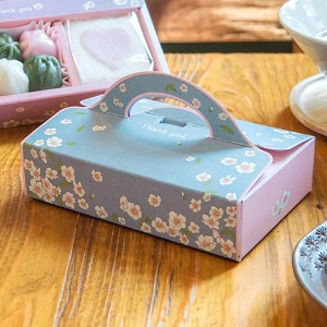 답례떡박스(2구)무궁화 박스상자가로13.5cm 세로 8.5cm 높이 3cm* 로얄지350g *-받침대 별도 구매 -* 50장 묶음 *