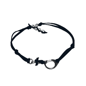 Black suede string necklace