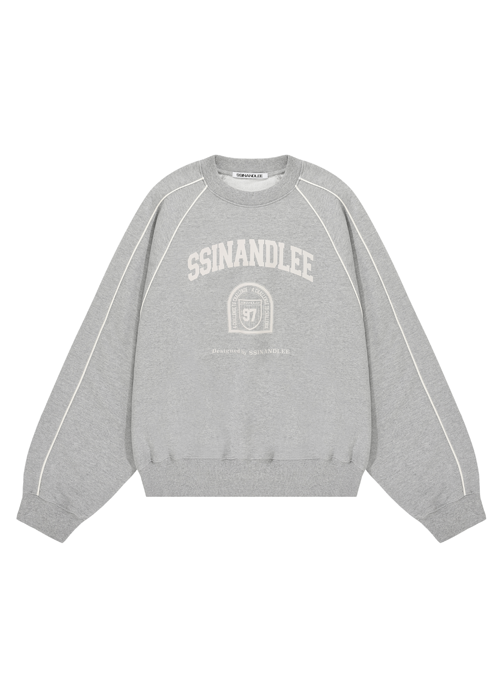 97 컬리지 파이핑 쇼트 스웨트 셔츠 멜란지 그레이 97 college piping short sweat shirt melange gray