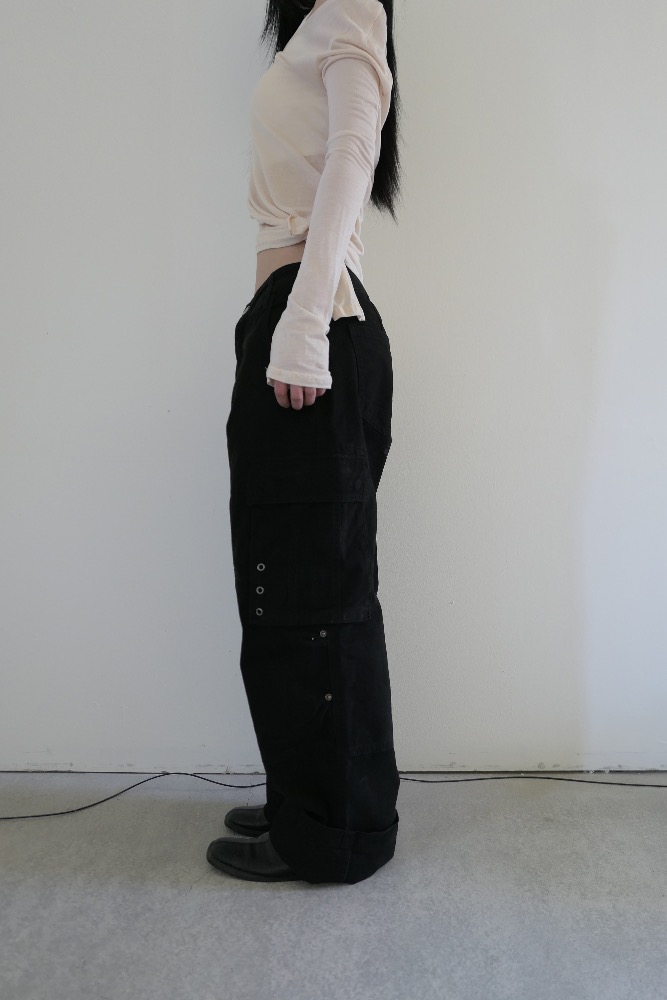 sand cargo pants(black)