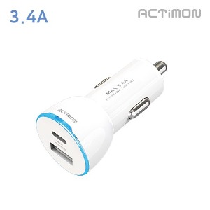 엑티몬 차량용 3.4A C포트+USB포트(케이블미포함)(MON-CC-3.4A-CU)