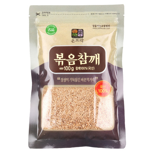 장뜰 온뜨락 고소한 국산 볶음참깨 100g,소셜에코,별별마켓,사회적기업,유통