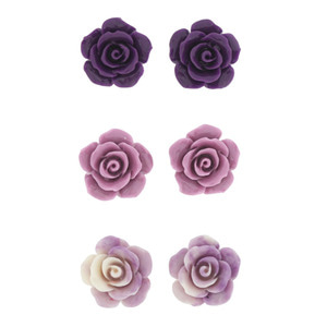 PURITY violet flower 04_울트라 바이올렛_송석 원석_Earrings