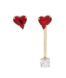 Sweet Heart Fancy Stone_Ligth Siam 빨간하트_long_Earrings 