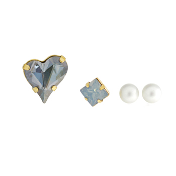 Sweet Heart Fancy Stone_blue shade_mini_셋트_Earrings