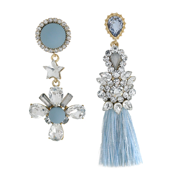 엘사_frozen_오로라 태슬_언발란스_blue_롱 드롭_Earrings