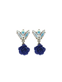 베르사이유_블루005 잎+눈물 진주 에어블루오팔 실버 _Earrings