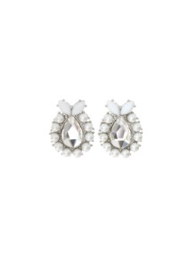 [딸기샤베트] 베르사이유_화이트003 진주 봉오리 스와로브스키 실버_Earrings