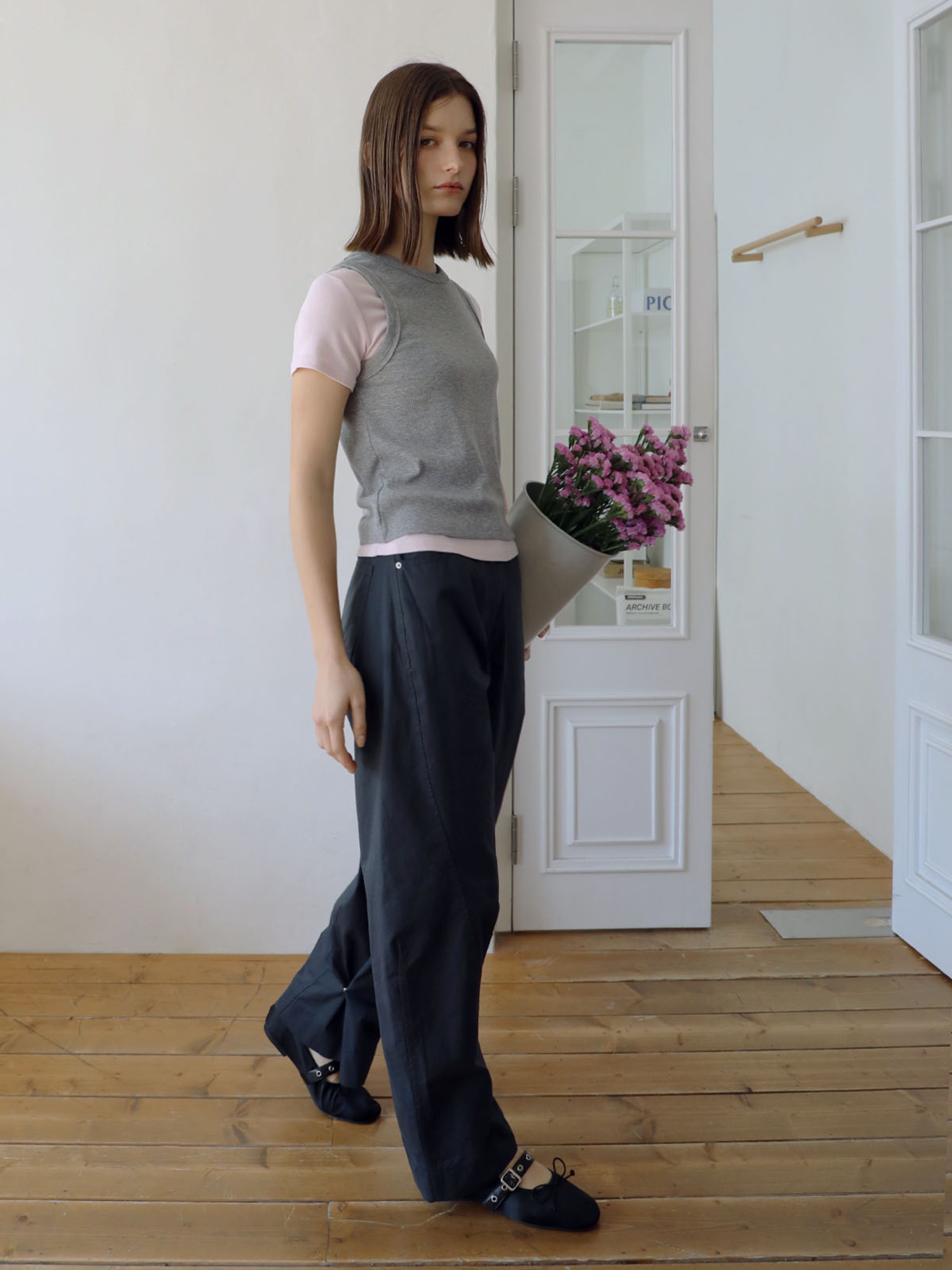 ★24-25FW新作★BINARY01★Veron Pintuck Wide Pants ☆24-25FW新作☆BINARY01☆Veron Pintuck Wide Pants ボトムス