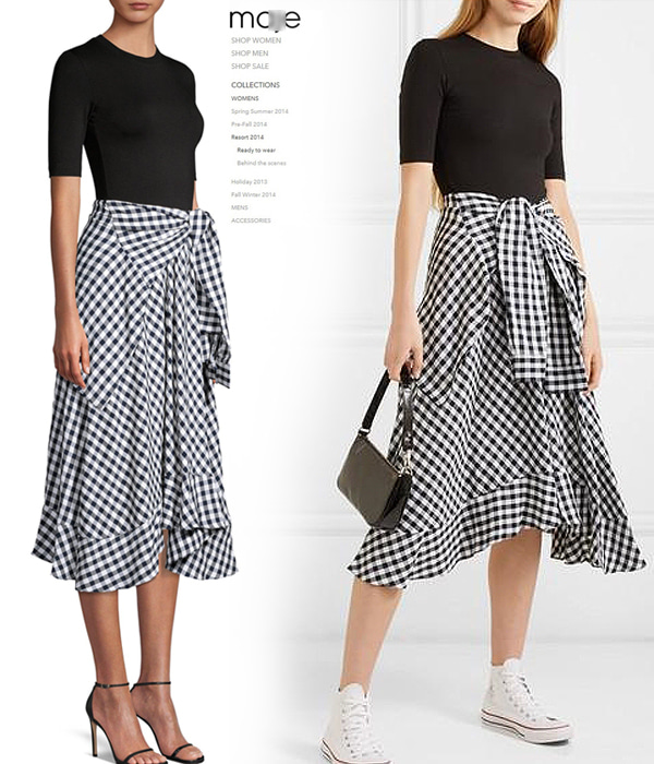 maj* Stretch-jersey And Cotton-blend Gingham Dress;뱃살커버에 최적화된 편안한 체크드렛^^ ;피팅추가