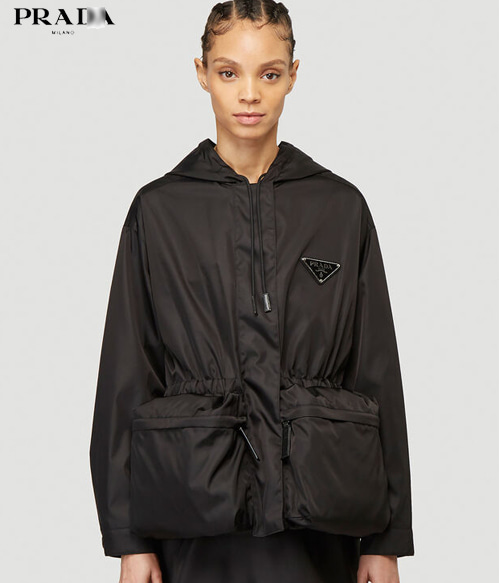 PRAD* Nylon Jacket in Black;유니크한 디자인에 포켓 편리함까지~~