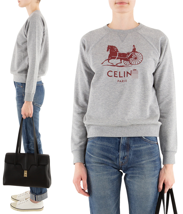 Celin* Sulky T-Shirt In Cotton;캐쥬얼하면서도 깔끔한 매력이 돋보이는 스웻셔츠~사이즈도 너무 편해요^^ ;피팅추가