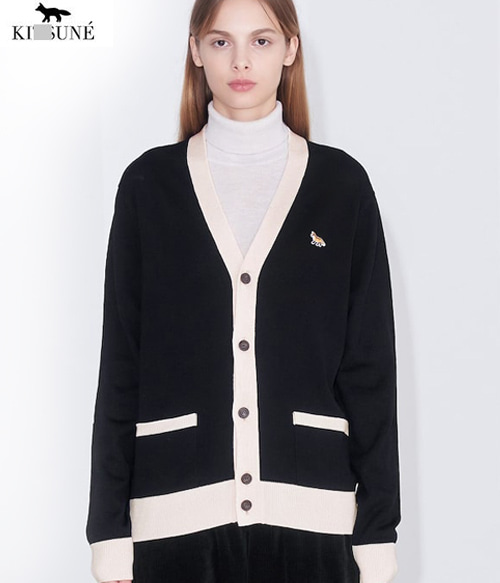 MAISON KITSUN*  Fox Patch Cardigan; 기분마저 산뜻하게 만들어주는 100% 캐시미어 가디건~~;(특가세일 20% 할인이벤트/현금가/반품교환불가/정가234000)