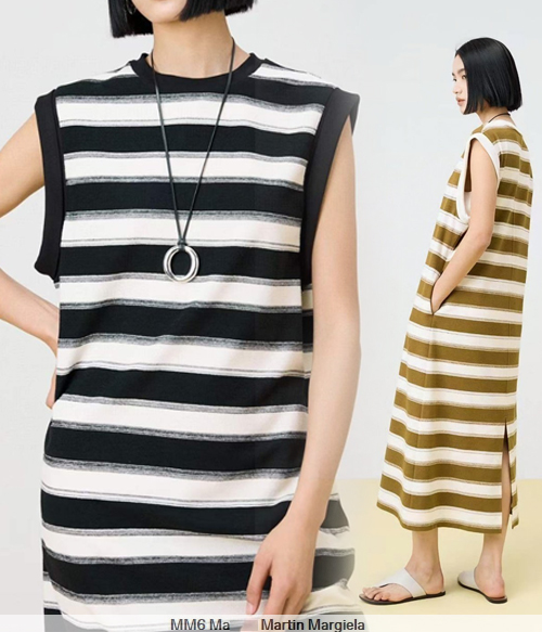 Maison Margiel*  stripe dress ; 시원하고 루즈하게 만나보실수 있는 스트라잎 드레스!!