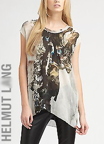 helmut lan*(or) watercolor print silk t shirt - 시크함에 반할 수 밖에 없는.. 