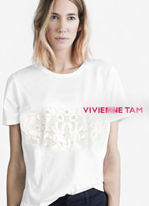 vivienne ta*(or) embellished cotton t-shirt - 피부에 닿는 느낌마저 기분 좋은 고급스러운 티셧!