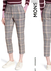 MONS*(or) check crop pants;$290.00 핏이 남다른 체크 슬랙스!!세련된 가을 룩의 완성~~;피팅추가