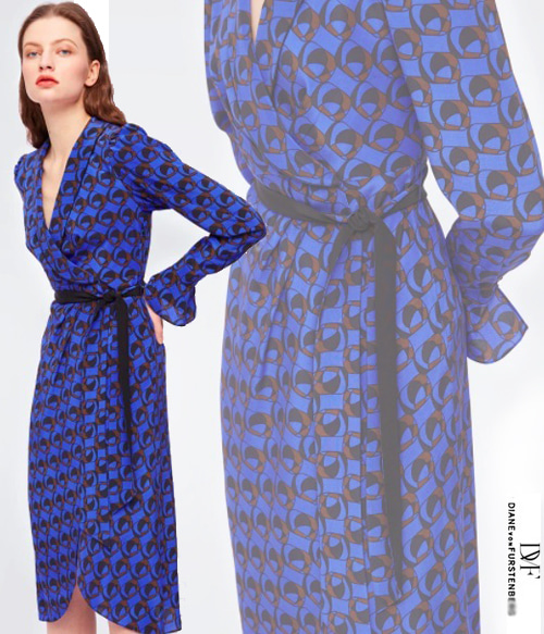 DIANE VON FURSTENBER*  blue dress;색감이 남다른 레이온실크 랩드레스!!촉감도 남달라요^^