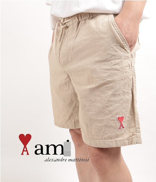 Am* heart linen shorts ;편안한 밴딩쇼츠 린넨으로 시원하게 만나보셔요^^