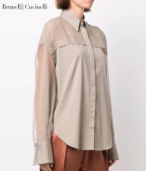 Brunello Cucinelli* see-through shirts;Monili 포인트로 고급스러우면서도 깔끔하게!!