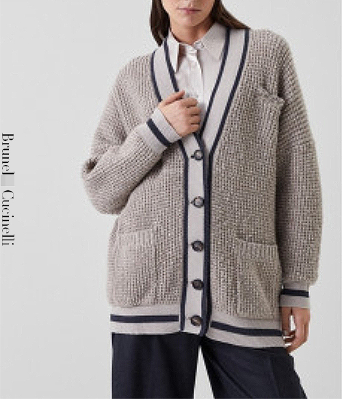 Brunello Cucinell* spangle cardigan ;루즈핏으로 편안하고 캐시미어로 고급스러운 포켓가디건~