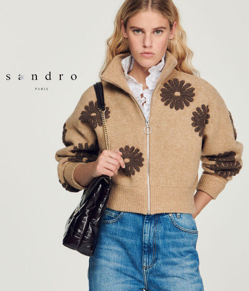 Sandr*(or)  floral jacket; $454 포근포근 텍스쳐도 부드러운 짚업 가디건~~