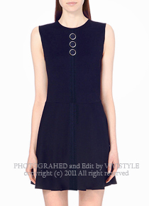 three button shift sleeveless dress - 깔끔하게 떨어지는 페미닌 드레스