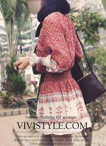 floral ethnic smoke tunic dress - 컬러감에 반하실거예요~~