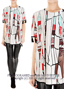 geometric multicolor printed tassel tunic - 모던한 감성에 빠져보세요^^ (특가세일 50% 할인이벤트/현금가/반품교환불가/ 정가117000)