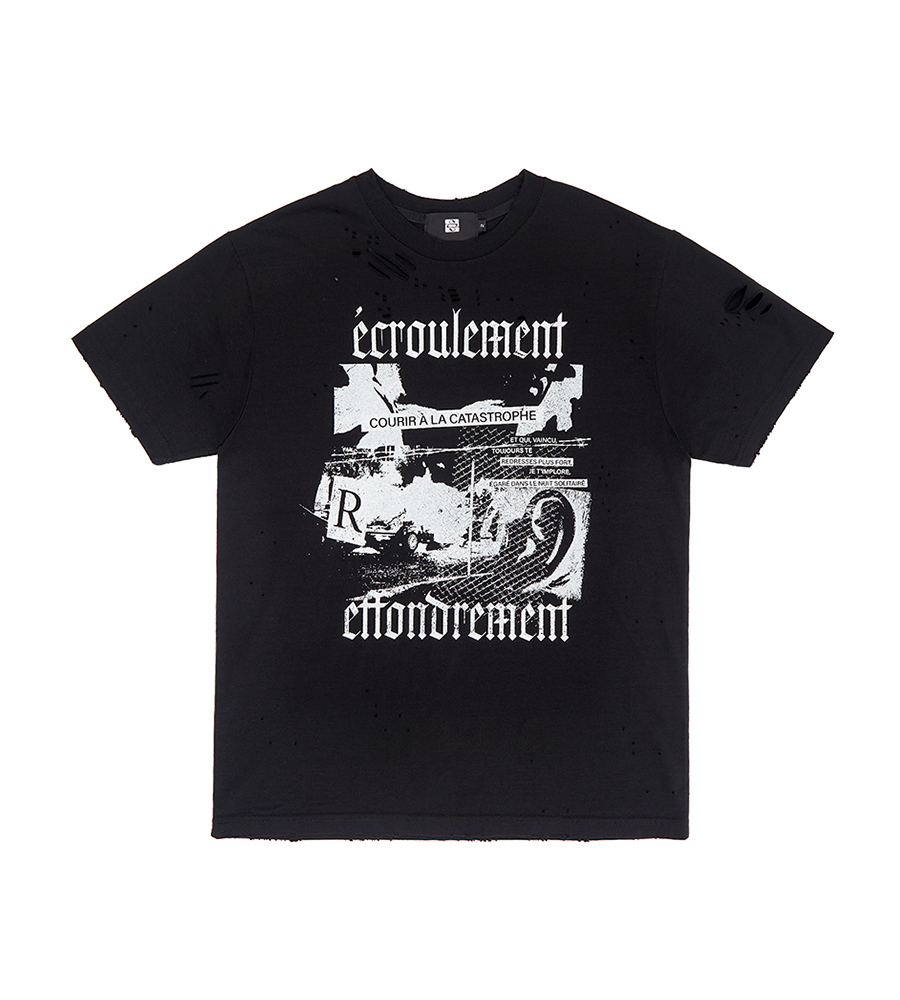 [SUNDAYOFFCLUB] Hardcore Euphoria Distressed T-shirt 送料込 SUNDAYOFFCLUB