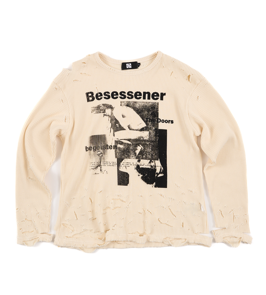 [SUNDAYOFFCLUB]Besessener Hand Distressed Waffle T★人気★ ☆SUNDAYOFFCLUB☆Besessener Hand Distressed Waffle T-Shirt