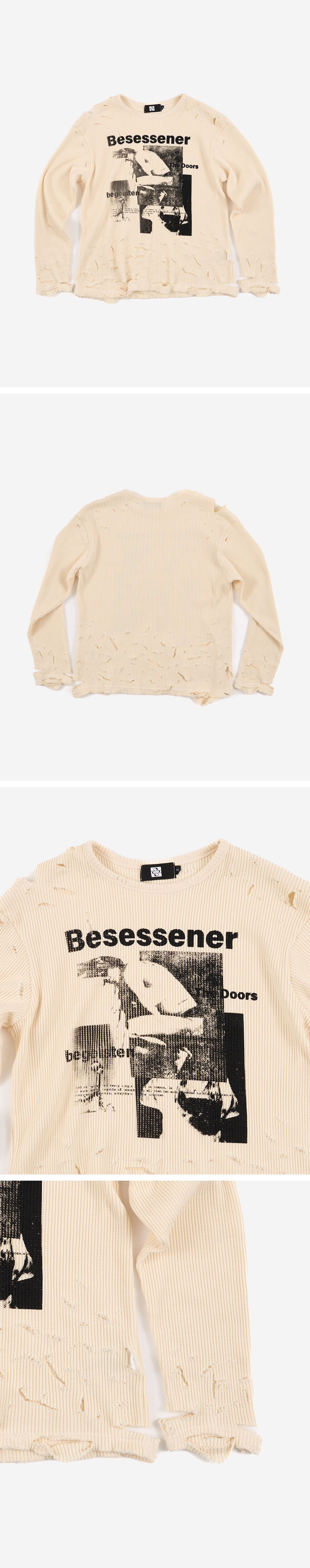 [SUNDAYOFFCLUB]Besessener Hand Distressed Waffle T★人気★ SUNDAYOFFCLUB