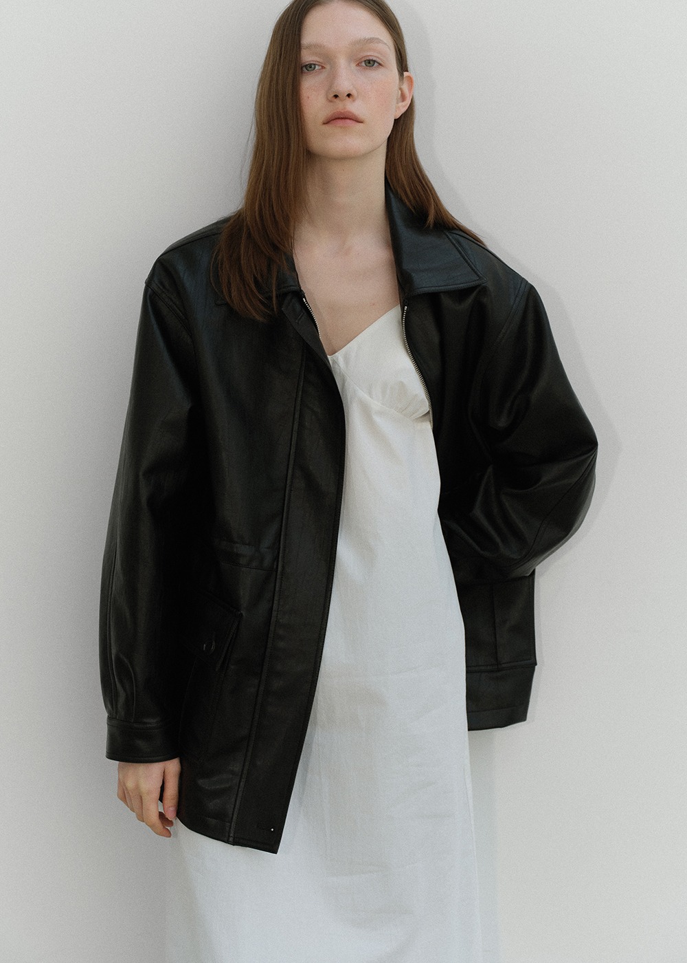 Leather Half Jacket - Black