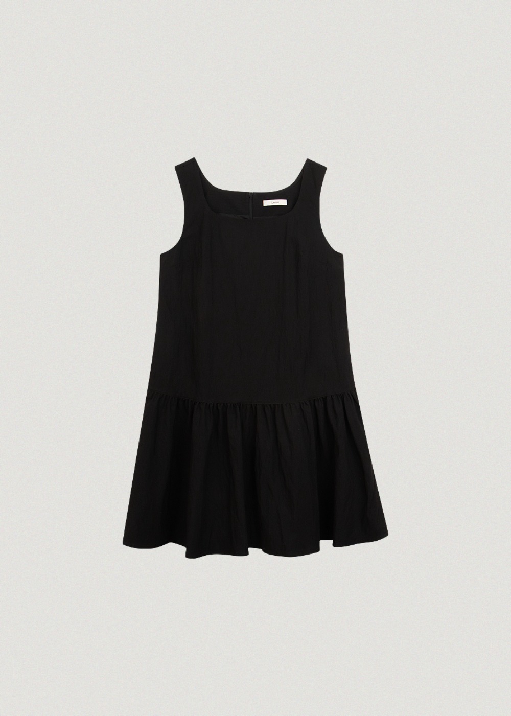 Square Shirring Dress - Black