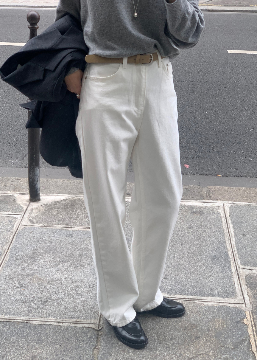 [14th] Straight Jeans - White