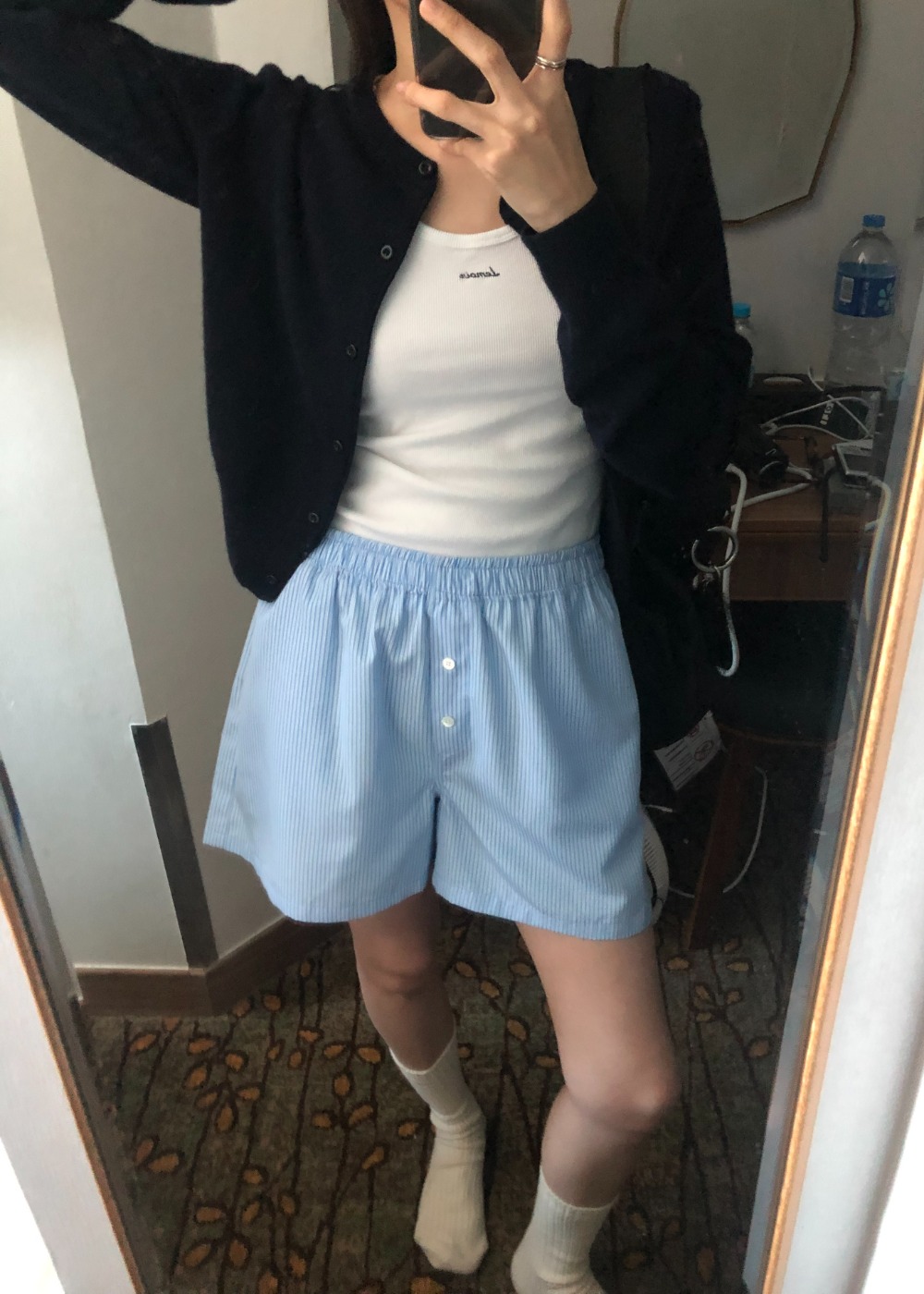 Shell Stripe Shorts - Blue