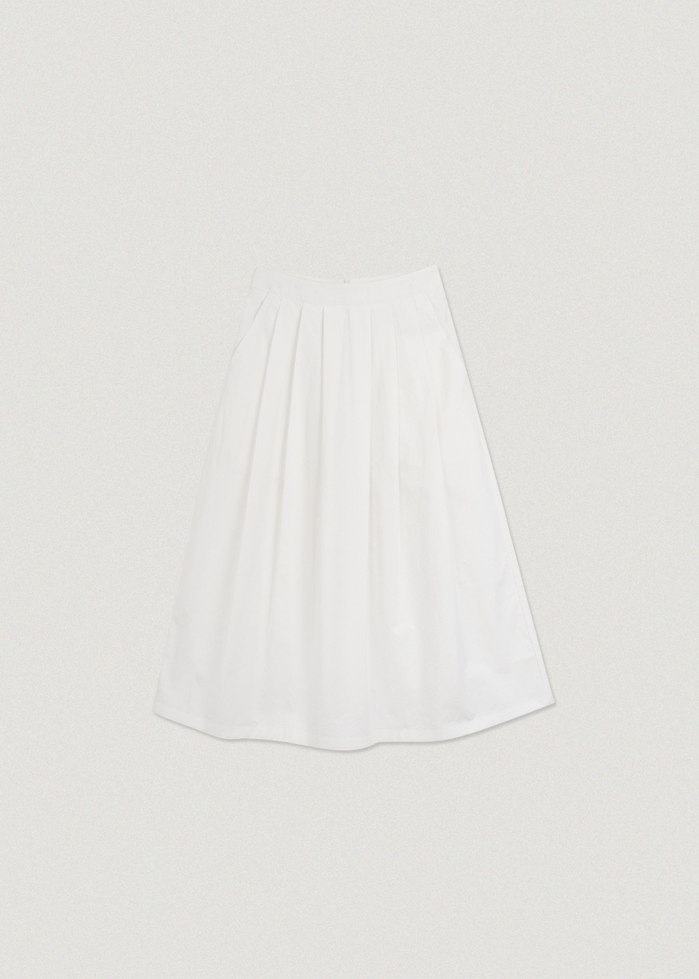 Cotton Pleats Skirt - White