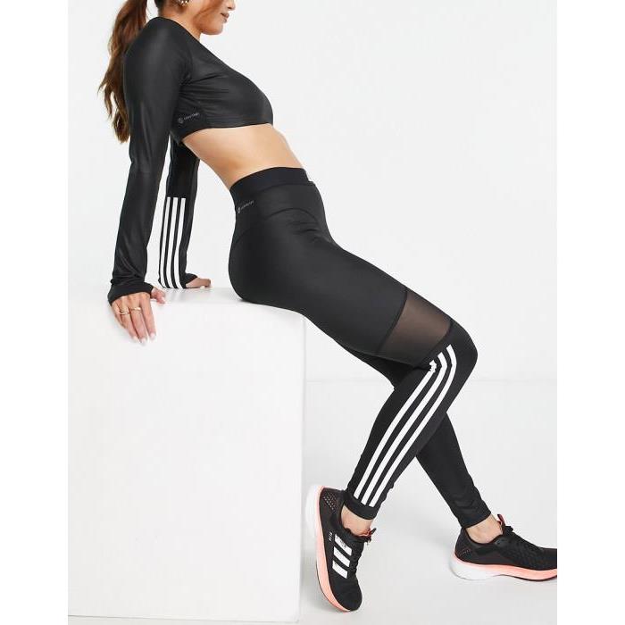 Adidas performance 아디다스 트레이닝 Hyperglam 3 스트라이프 레깅스 in 블랙 BLACK 202983446울랄라 편집샵