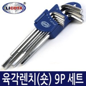 [무료배송] LICOTA 육각렌치(숏) 9P세트 / 2WH20091DPM - 키렌치 L렌치 랜치 볼렌치 별홀렌치 육각렌치 별렌치 엘렌치 육모렌치