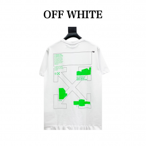 OFF WHITEC x O VIRGIL オフホワイト x バージル 20ss グリーン アンバランス カラー ブロック 矢印 プリント 半袖Tシャツ G422832