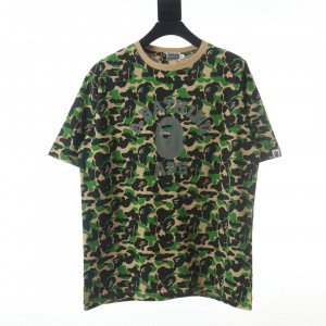 BAPE ベープ 類人猿 頭群 グリーン カムフラージュ プリント 半袖 Tシャツ G425871