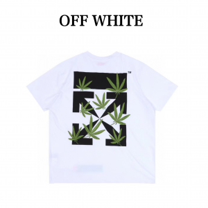 OFF WHITE X VIRGIL オフホワイト X バジル 22SS 木の葉 プリント 刺繍 半袖Tシャツ G422584