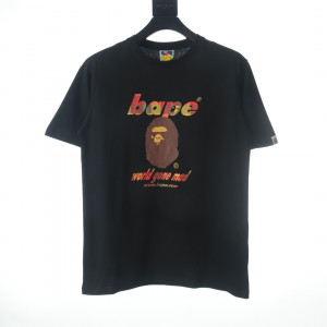 BAPE ベープ 類人猿 ヘアカラー レタリング 半袖Tシャツ G424814