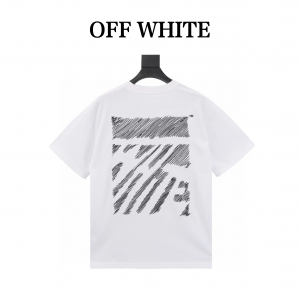 OFF-WHITE オフホワイト 刺繍 ジブラ ライン 半袖Tシャツ G424646