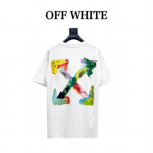 OFF-WHITE オフホワイト23SS 油絵 水彩画 落書き 矢印 半袖Tシャツ G422121