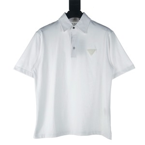 23 プラダ 革のロゴ半袖ポロシャツ 男 CPRD0043