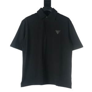 23 プラダ 革のロゴ半袖ポロシャツ 男 CPRD0042