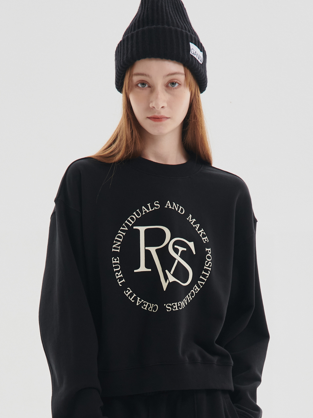 Campus Logo Cropped Sweatshirts Black