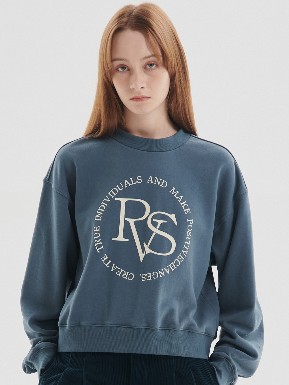 Campus Logo Cropped Sweatshirts Blue